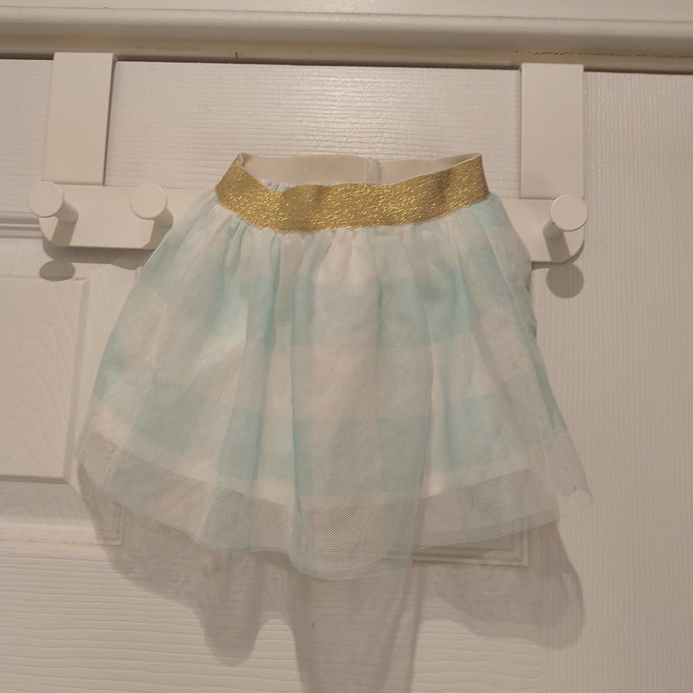 Gold and Blue Plaid Skirt